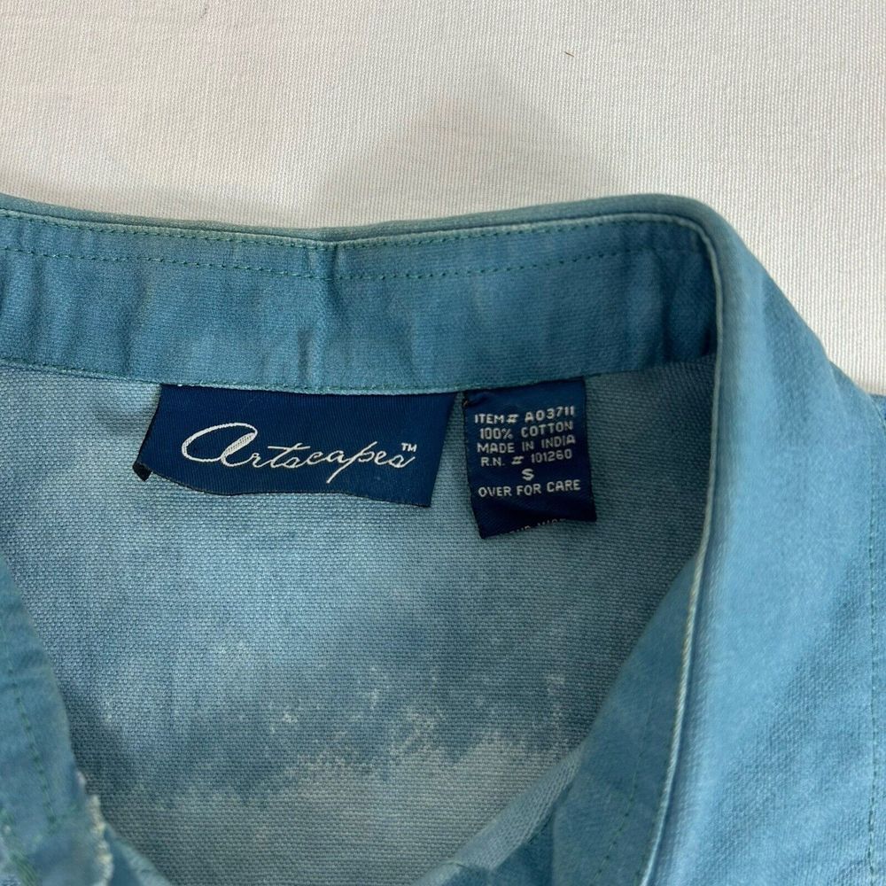 Artscapes Light‎ Denim Jean Jacket San Francisco All-Over Print Size Small EUC - Picture 7 of 11